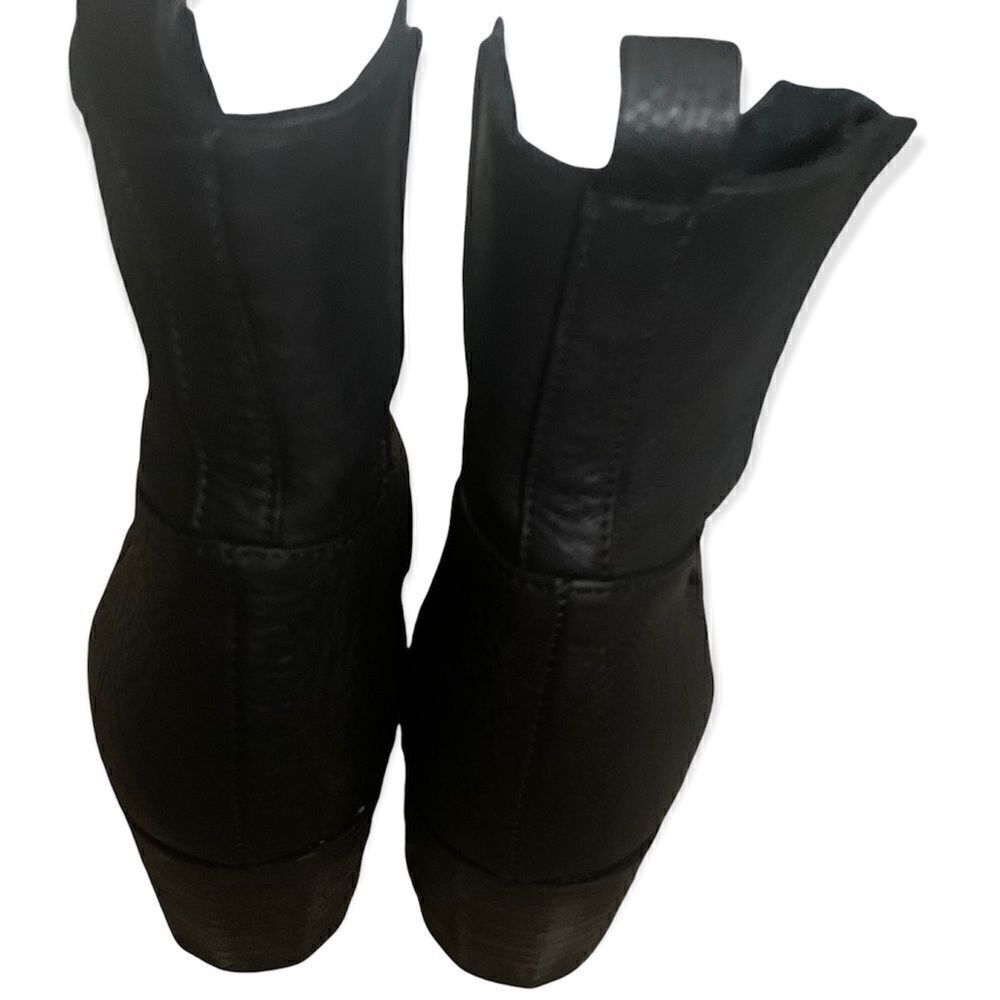 Bryan Blake Black Pebbled Leather Ankle Booties 37.5 - Picture 8 of 13